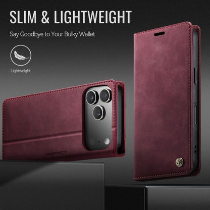 For iPhone 17 Pro CaseMe 033 Calf Leather Lining Microfibre RFID Blocking Phone Case(Red) by CaseMe