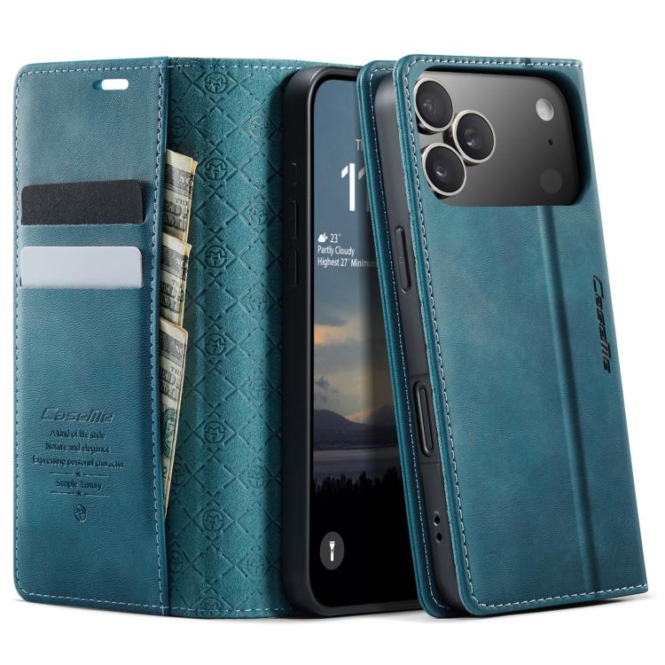 For iPhone 17 Pro CaseMe 033 Calf Leather Lining Microfibre RFID Blocking Phone Case(Green) by CaseMe