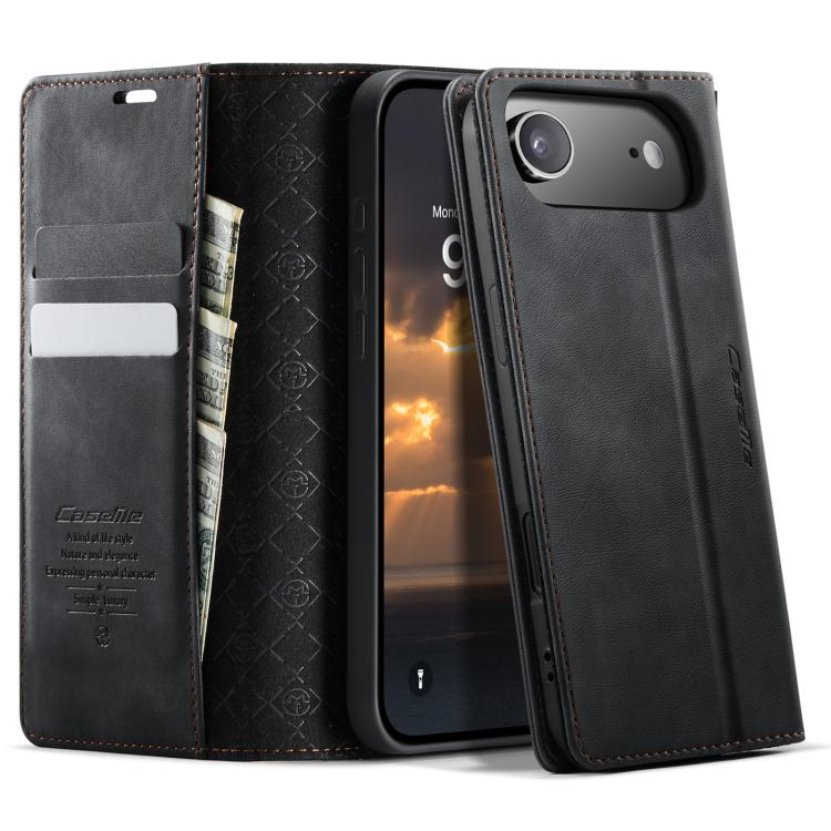 For iPhone Air CaseMe 033 Calf Leather Lining Microfibre RFID Blocking Phone Case(Black) by CaseMe