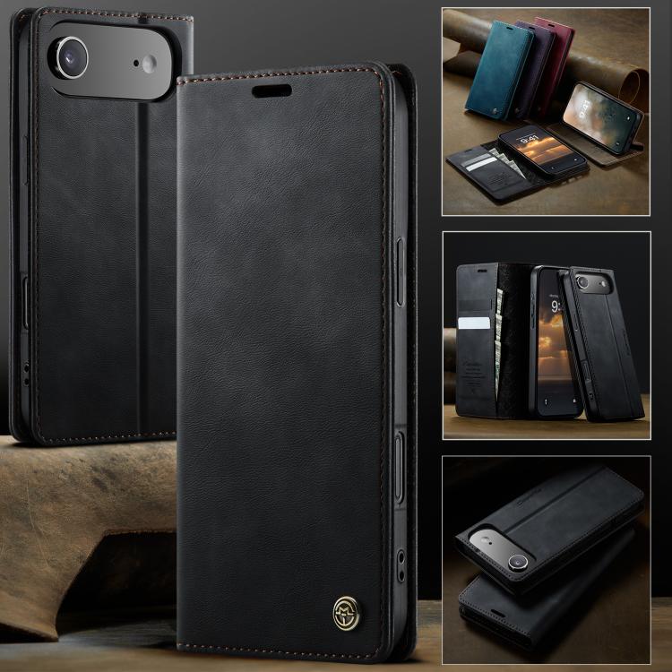 For iPhone Air CaseMe 033 Calf Leather Lining Microfibre RFID Blocking Phone Case(Black) by CaseMe