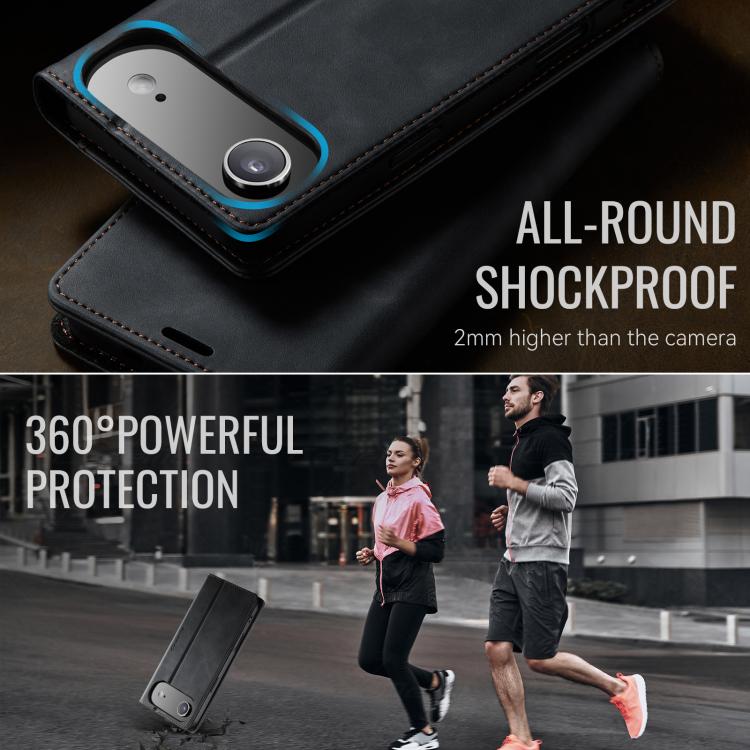 For iPhone Air CaseMe 033 Calf Leather Lining Microfibre RFID Blocking Phone Case(Black) by CaseMe