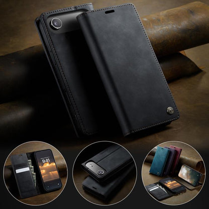 For iPhone Air CaseMe 033 Calf Leather Lining Microfibre RFID Blocking Phone Case(Black) by CaseMe