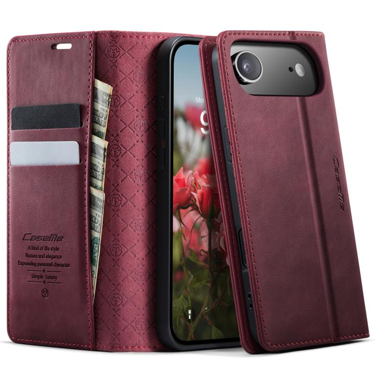 For iPhone Air CaseMe 033 Calf Leather Lining Microfibre RFID Blocking Phone Case(Red) by CaseMe