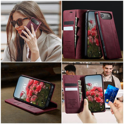 For iPhone Air CaseMe 033 Calf Leather Lining Microfibre RFID Blocking Phone Case(Red) by CaseMe