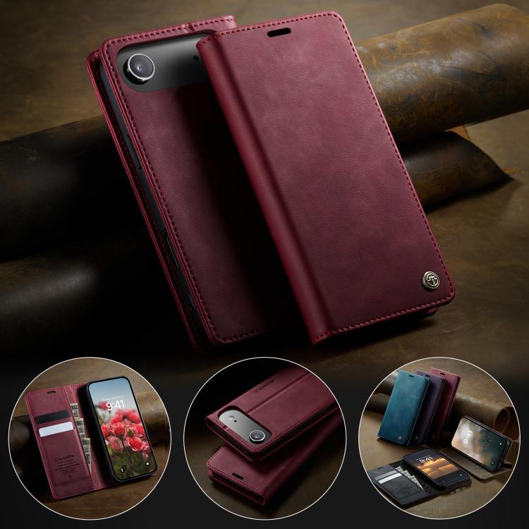 For iPhone Air CaseMe 033 Calf Leather Lining Microfibre RFID Blocking Phone Case(Red) by CaseMe