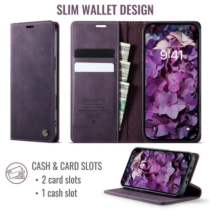 For iPhone Air CaseMe 033 Calf Leather Lining Microfibre RFID Blocking Phone Case(Purple) by CaseMe