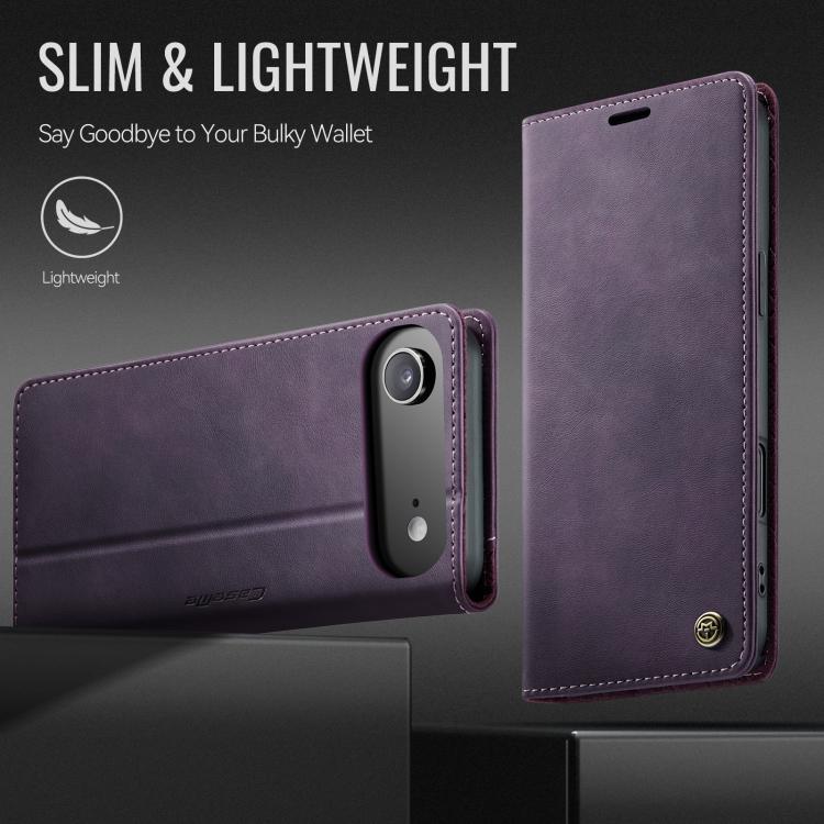 For iPhone Air CaseMe 033 Calf Leather Lining Microfibre RFID Blocking Phone Case(Purple) by CaseMe