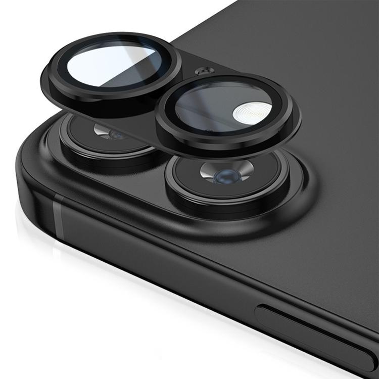 For iPhone 16 Plus Kalebol Armor Full-Coverage Metal Lens Ring Protector Film(Black) by Kalebol