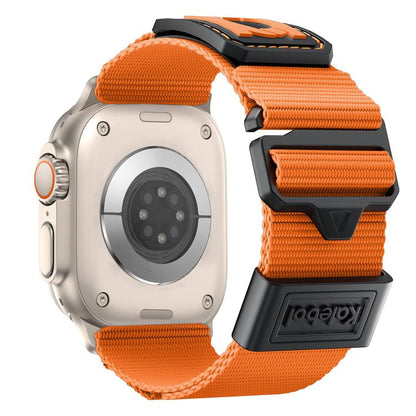 For Apple Watch 46mm / 49mm / 45mm / 44mm Kalebol Braided Nylon Sport Watch Band(Orange) by Kalebol