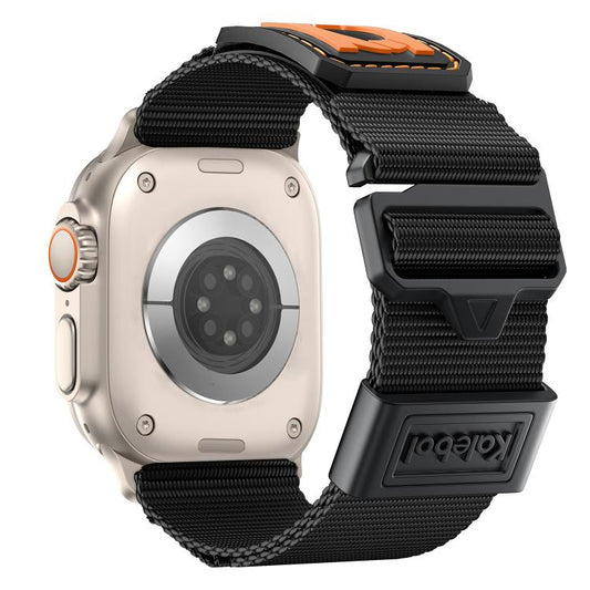 For Apple Watch 42mm / 41mm / 40mm / 38mm Kalebol Braided Nylon Sport Watch Band(Black) by Kalebol