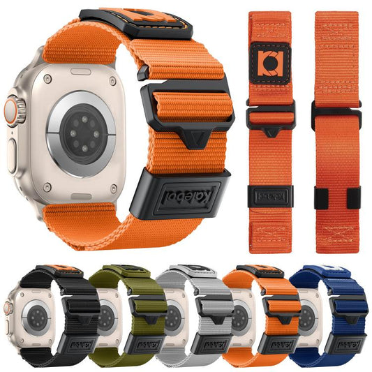 For Apple Watch 46mm / 49mm / 45mm / 44mm Kalebol Braided Nylon Sport Watch Band(Blue) by Kalebol