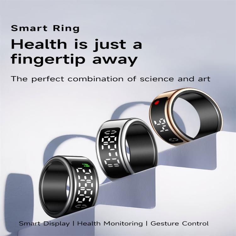 SY01 SIZE 9 Smart Ring, Support Heart Rate / Blood Oxygen / Sleep Monitoring / Multiple Sport Modes(Black) by bashfashion