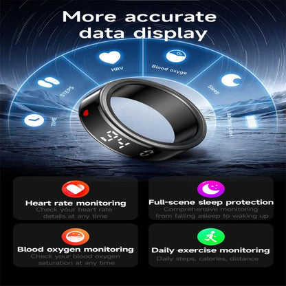 SY01 SIZE 12 Smart Ring, Support Heart Rate / Blood Oxygen / Sleep Monitoring / Multiple Sport Modes(Silver) by bashfashion