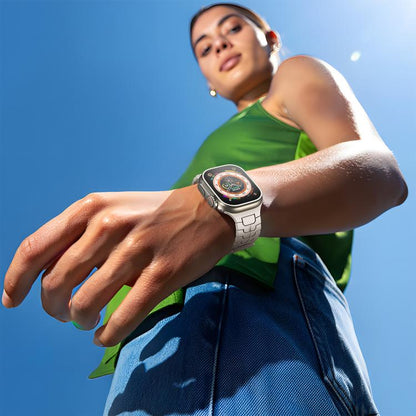 For Apple Watch 46mm / 49mm / 45mm / 44mm Steel Dragon Scale Magnetic Silicone Watch Band(Starlight Color) by bashfashion