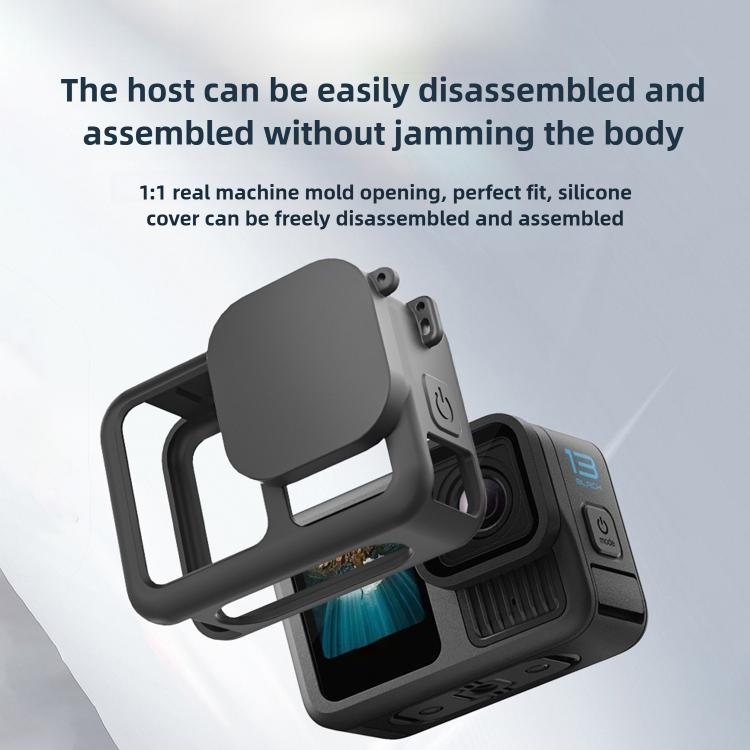 For GoPro HERO13 Black Silicone Protective Case with Wrist Strap & Lens Cover & Side Interface Cover by bashfashion