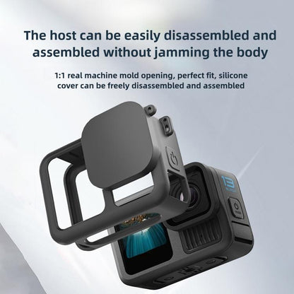 For GoPro HERO13 Black Silicone Protective Case with Wrist Strap & Lens Cover & Side Interface Cover by bashfashion