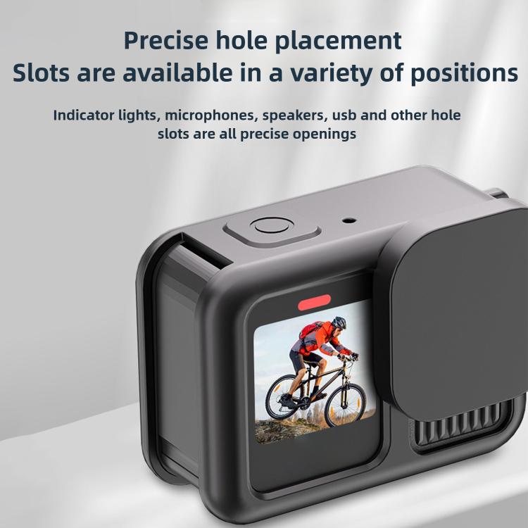 For GoPro HERO13 Black Silicone Protective Case with Wrist Strap & Lens Cover & Side Interface Cover by bashfashion