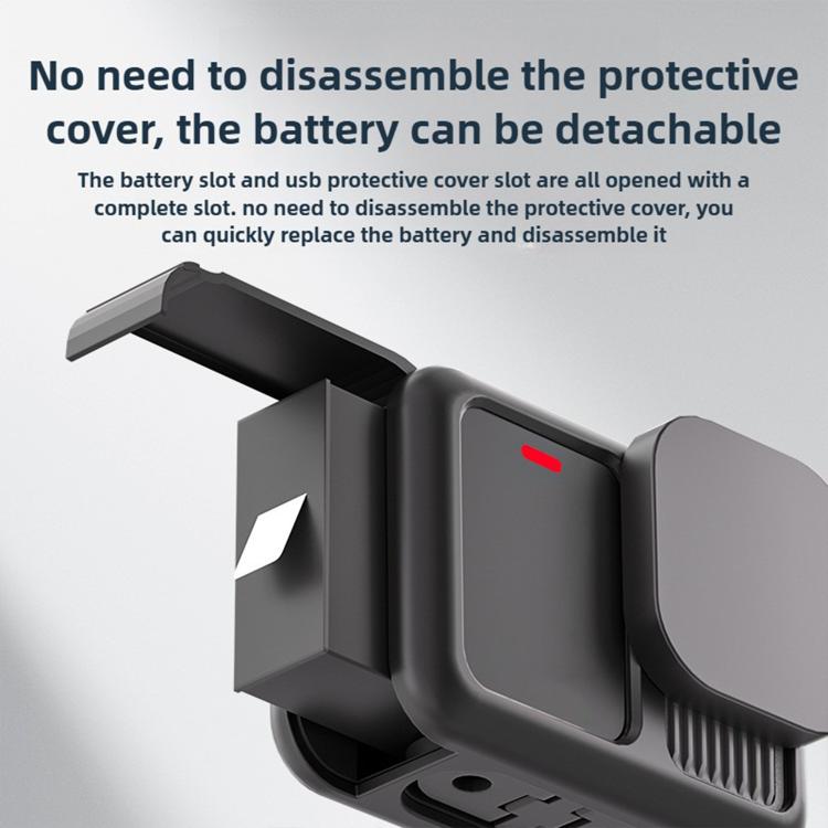 For GoPro HERO13 Black Silicone Protective Case with Wrist Strap & Lens Cover & Side Interface Cover by bashfashion