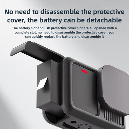 For GoPro HERO13 Black Silicone Protective Case with Wrist Strap & Lens Cover & Side Interface Cover by bashfashion