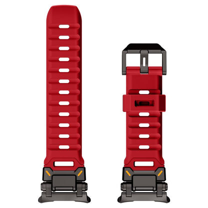 For Samsung Galaxy Watch Ultra 47mm / Ultra 2025 Explorer Metal Head Fluororubber Watch Band(Black Red) by bashfashion