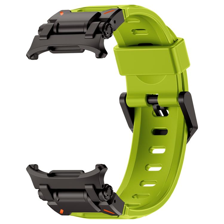 For Samsung Galaxy Watch Ultra 47mm / Ultra 2025 Explorer Metal Head Fluororubber Watch Band(Black Green) by bashfashion