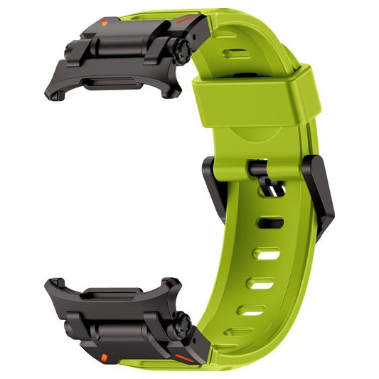 For Samsung Galaxy Watch Ultra 47mm / Ultra 2025 Explorer Metal Head Fluororubber Watch Band(Black Green) by bashfashion