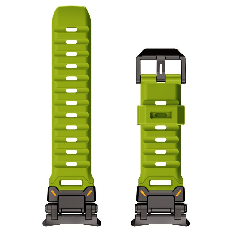 For Samsung Galaxy Watch Ultra 47mm / Ultra 2025 Explorer Metal Head Fluororubber Watch Band(Black Green) by bashfashion