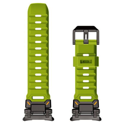 For Samsung Galaxy Watch Ultra 47mm / Ultra 2025 Explorer Metal Head Fluororubber Watch Band(Black Green) by bashfashion