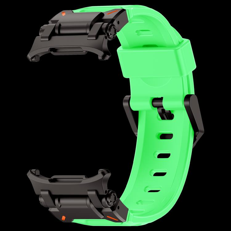 For Samsung Galaxy Watch Ultra 47mm / Ultra 2025 Explorer Metal Head Fluororubber Watch Band(Black White) by bashfashion