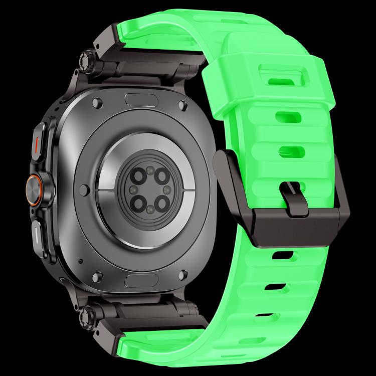 For Samsung Galaxy Watch Ultra 47mm / Ultra 2025 Explorer Metal Head Fluororubber Watch Band(Black White) by bashfashion