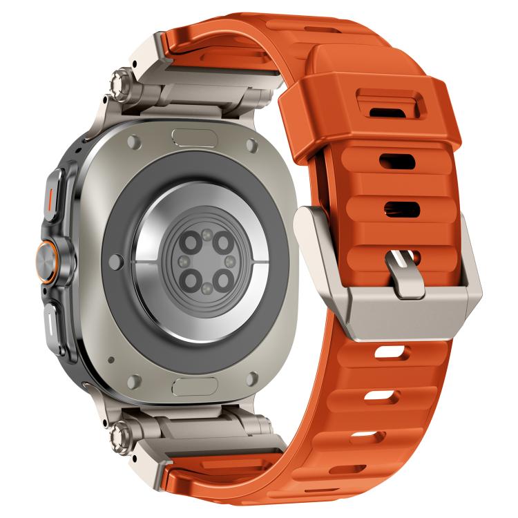 For Samsung Galaxy Watch Ultra 47mm / Ultra 2025 Explorer Metal Head Fluororubber Watch Band(Titanium Orange) by bashfashion