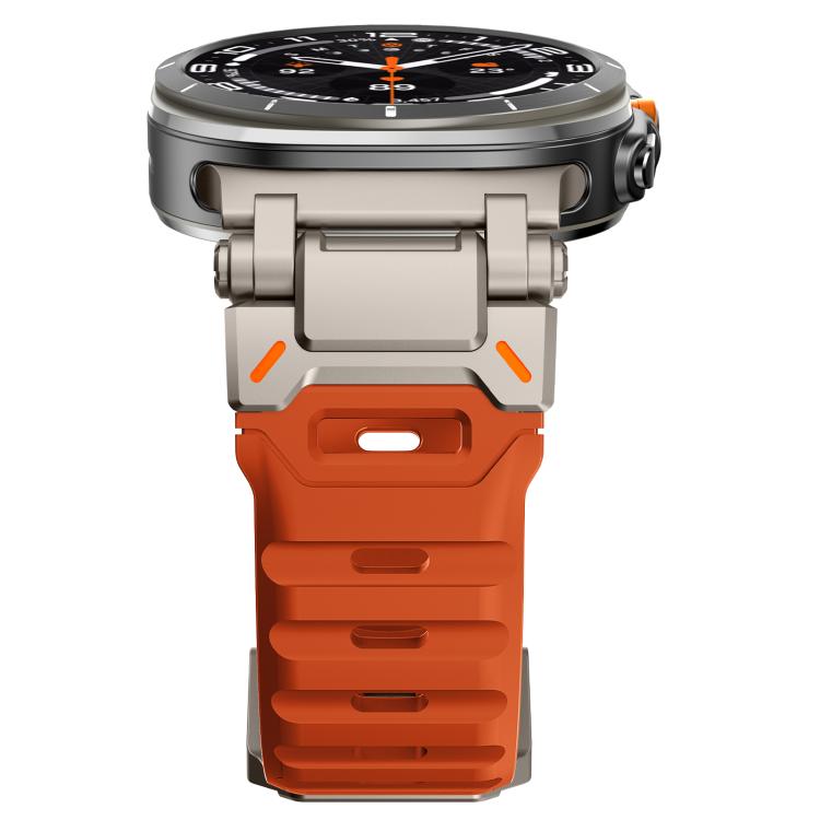 For Samsung Galaxy Watch Ultra 47mm / Ultra 2025 Explorer Metal Head Fluororubber Watch Band(Titanium Orange) by bashfashion
