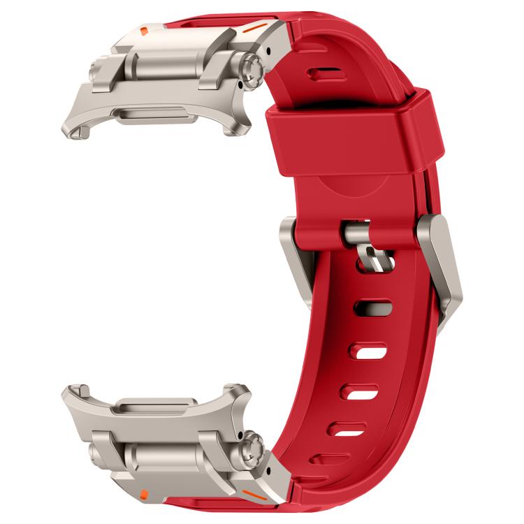 For Samsung Galaxy Watch Ultra 47mm / Ultra 2025 Explorer Metal Head Fluororubber Watch Band(Titanium Red) by bashfashion