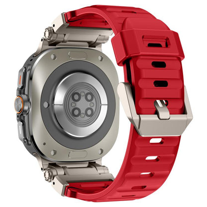 For Samsung Galaxy Watch Ultra 47mm / Ultra 2025 Explorer Metal Head Fluororubber Watch Band(Titanium Red) by bashfashion