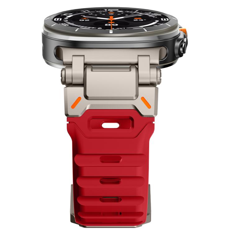 For Samsung Galaxy Watch Ultra 47mm / Ultra 2025 Explorer Metal Head Fluororubber Watch Band(Titanium Red) by bashfashion