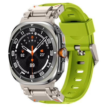 For Samsung Galaxy Watch Ultra 47mm / Ultra 2025 Explorer Metal Head Fluororubber Watch Band(Titanium Green) by bashfashion