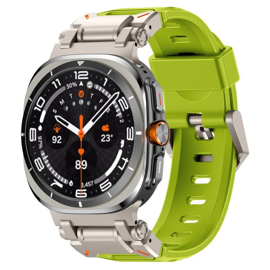 For Samsung Galaxy Watch Ultra 47mm / Ultra 2025 Explorer Metal Head Fluororubber Watch Band(Titanium Green) by bashfashion