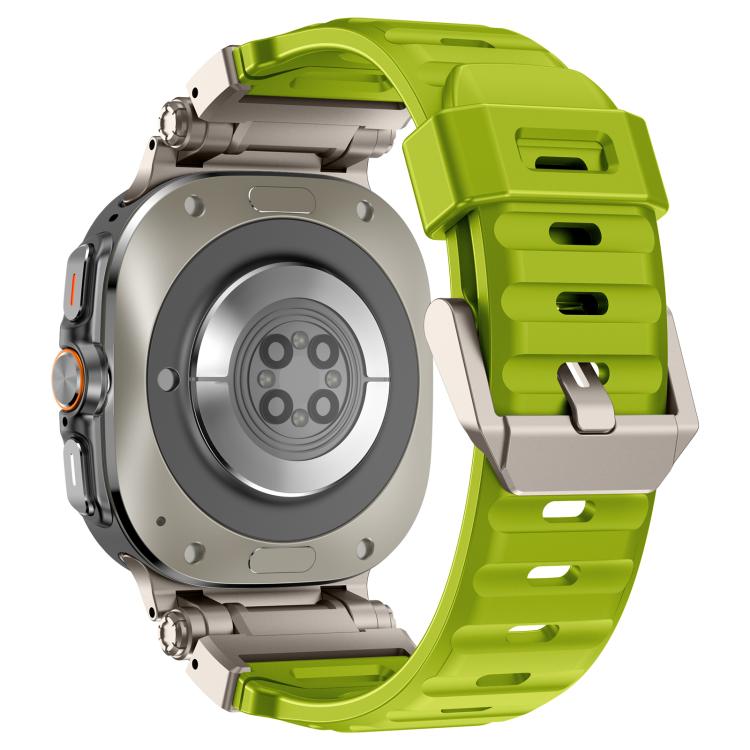 For Samsung Galaxy Watch Ultra 47mm / Ultra 2025 Explorer Metal Head Fluororubber Watch Band(Titanium Green) by bashfashion