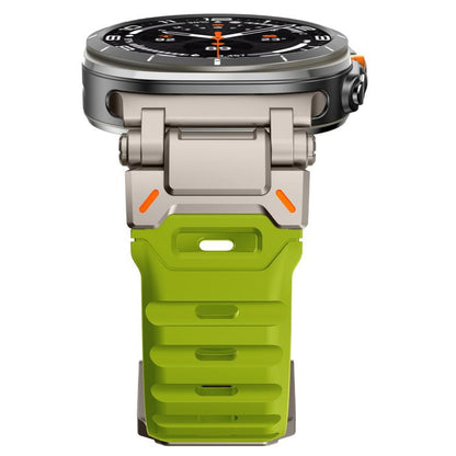 For Samsung Galaxy Watch Ultra 47mm / Ultra 2025 Explorer Metal Head Fluororubber Watch Band(Titanium Green) by bashfashion