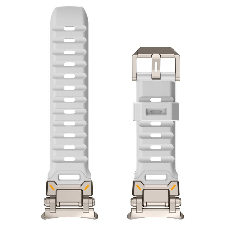 For Samsung Galaxy Watch Ultra 47mm / Ultra 2025 Explorer Metal Head Fluororubber Watch Band(Titanium White) by bashfashion