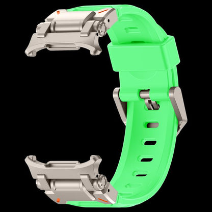 For Samsung Galaxy Watch Ultra 47mm / Ultra 2025 Explorer Metal Head Fluororubber Watch Band(Titanium White) by bashfashion