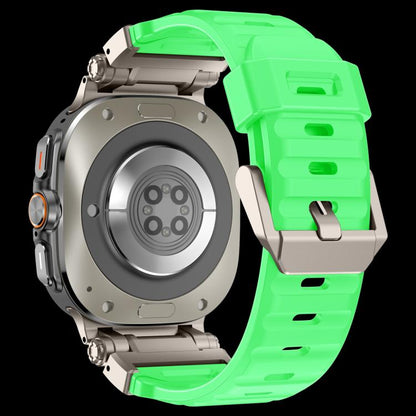 For Samsung Galaxy Watch Ultra 47mm / Ultra 2025 Explorer Metal Head Fluororubber Watch Band(Titanium White) by bashfashion