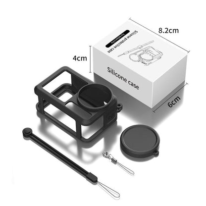 For DJI Action 5 Pro / 4 / 3 Soft Silicone Shockproof Protective Case Cover with Lens Cap(Black) by bashfashion