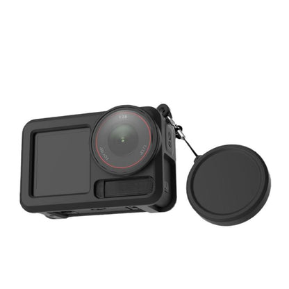 For DJI Action 5 Pro / 4 / 3 Soft Silicone Shockproof Protective Case Cover with Lens Cap(Black) by bashfashion