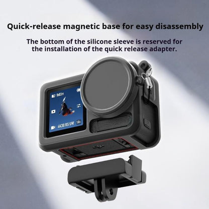 For DJI Action 5 Pro / 4 / 3 Soft Silicone Shockproof Protective Case Cover with Lens Cap(Black) by bashfashion