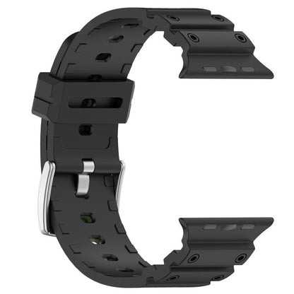 For Apple Watch 46mm / 49mm / 45mm / 44mm Diamond Texture Two-Color Silicone Watch Band(Camouflage Black Green) by bashfashion