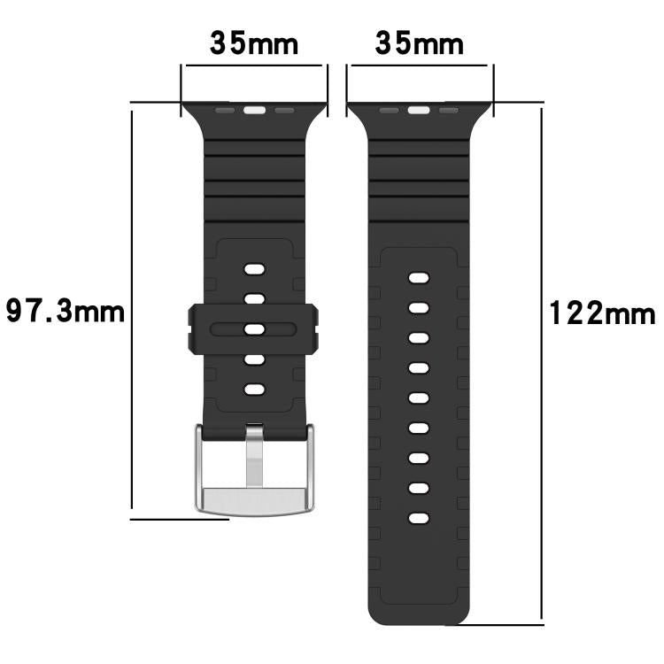 For Apple Watch 46mm / 49mm / 45mm / 44mm Diamond Texture Two-Color Silicone Watch Band(Camouflage Black Green) by bashfashion