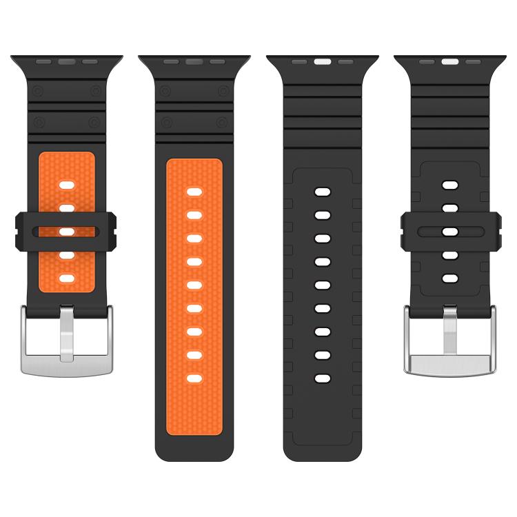 For Apple Watch 46mm / 49mm / 45mm / 44mm Diamond Texture Two-Color Silicone Watch Band(Camouflage Black Green) by bashfashion