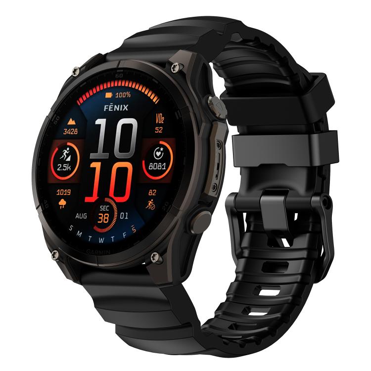 For Gamin 26mm Wild Trail Sport Silicone Watch Band(Black) by bashfashion