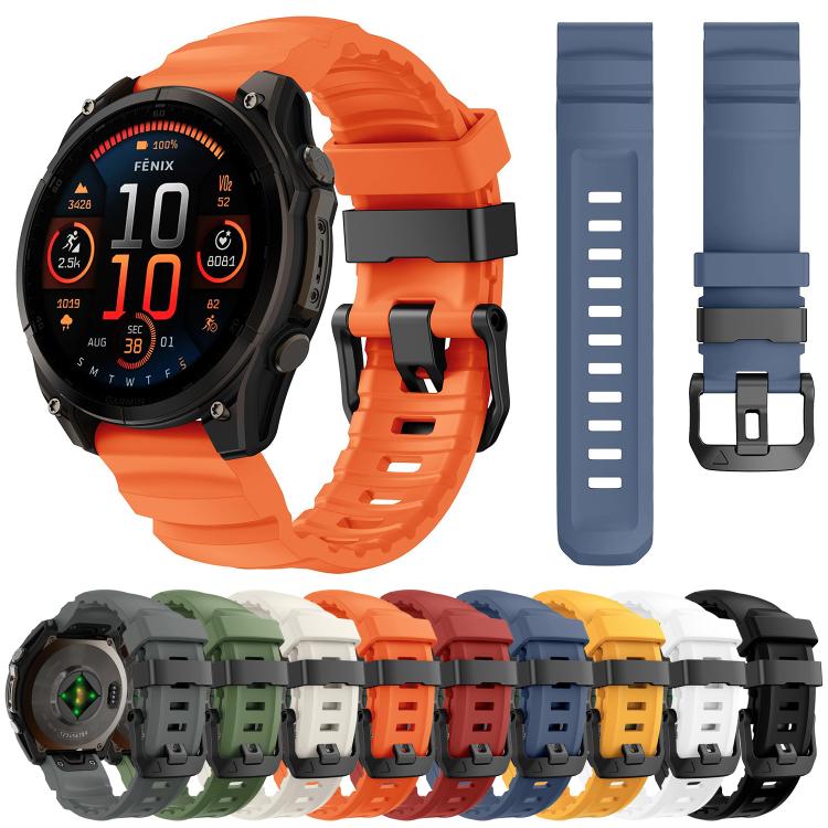 For Gamin 26mm Wild Trail Sport Silicone Watch Band(Black) by bashfashion